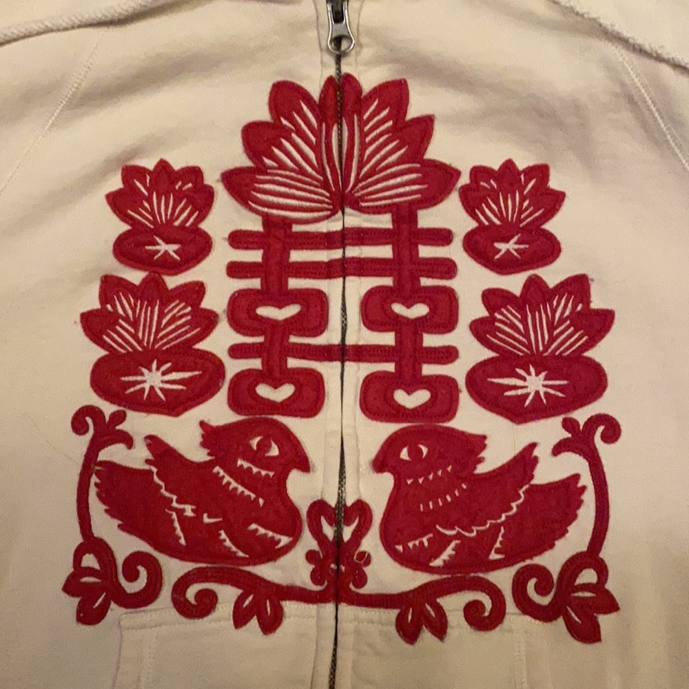 Vintage Size M Lucky Brand 囍 double happiness zip hoodie jacket